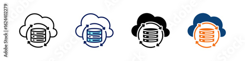 Cloud Backup All In One Icon Multi Styles Vector Set