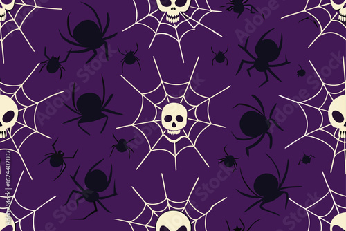 seamless spider web pattern with hidden skulls and (2).eps