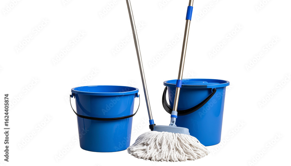 Cleaning mop with bucket, realistic style, isolated on transparent background, PNG file. Cleaning mop with bucket, realistic style, isolated on transparent background, PNG file.