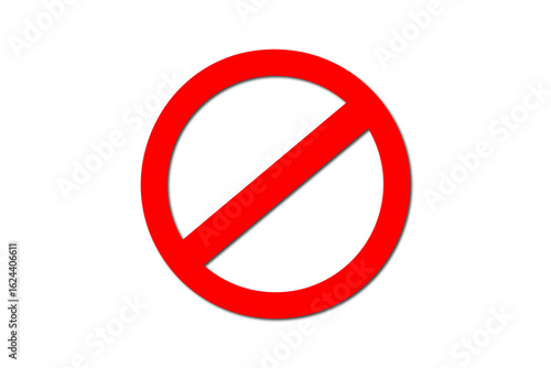 Free Download Bold red prohibition symbol, a universal no sign or do not enter icon, isolated on png background with drop shadow for clear communication and warnings. - GFXLoad