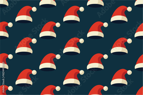 stylized santa hat pattern repeated seamlessly ove.eps