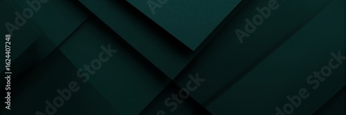 Abstract dark green geometric background with triangular shapes and textured surface for modern design and artistic presentation