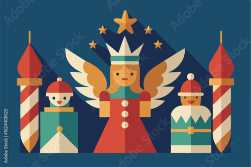 traditional european style christmas ornaments fe.eps