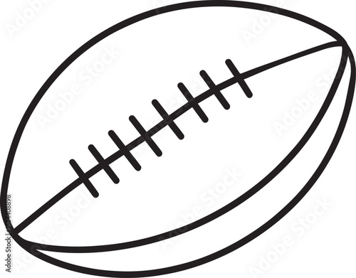 American Football Rugby Ball Silhouette in Black | Sports Icon Illustration Vector Format