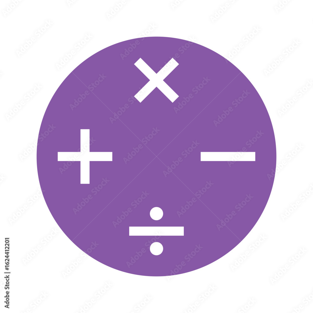 Obraz premium Basic mathematical symbol. Plus, minus, multiply, divide icon set. Plus and minus icon set. plus and minus signs. eps 10