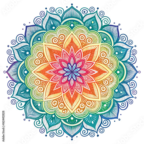 Adobe Illustrator Artwork Colour ful Mandela design.	