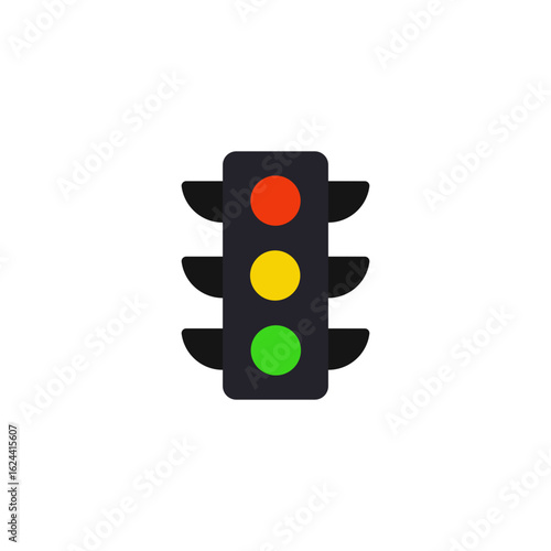 Road traffic lights icon. Traffic light operation. Street regulation system signals and road safety in the city. Vector illustration 