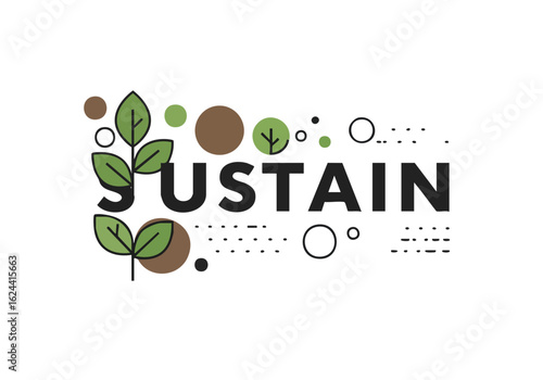 Sustainability with Leaves and Nature Elements