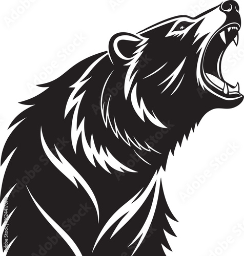 Wallpaper Mural Fierce black bear roaring with sharp teeth animal wildlife Torontodigital.ca