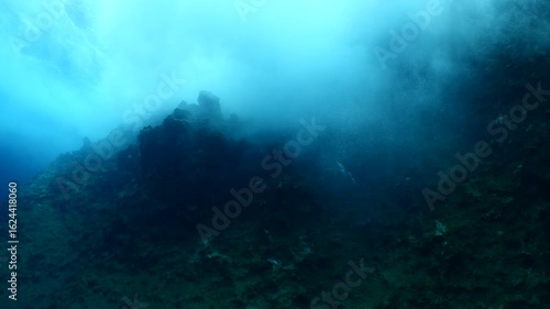 Wallpaper Mural water hit yocks and makes white foam ocean scenery underwater wavy sea Torontodigital.ca