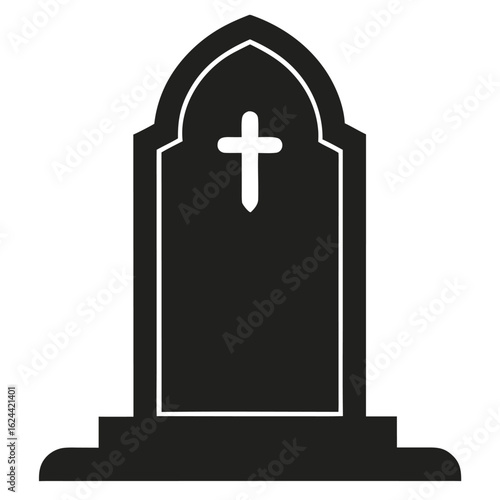 Stylized minimalist gothic tomb silhouette