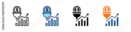 Conversion Rate All In One Icon Multi Styles Vector Set