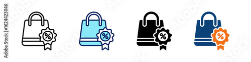 Discount Offer All In One Icon Multi Styles Vector Set