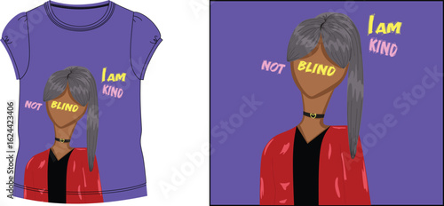 kind but ain't blind  t-shirt design vector illustration