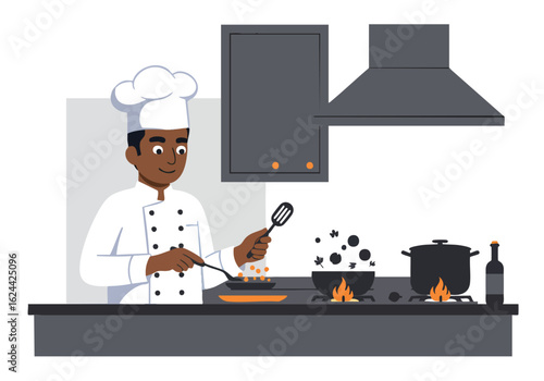 Chef Cooking in a Kitchen
