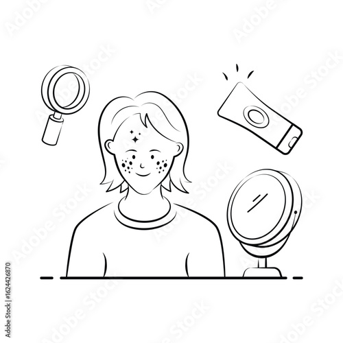 Ready to use illustration of acne treatment in modern style