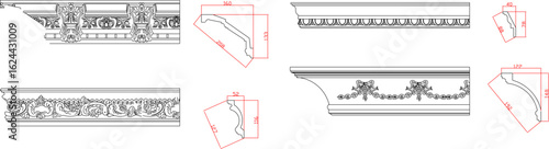vector sketch illustration drawing design engineering architecture ornament decoration decoration Neoclassical Style Decor
