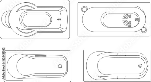 vector sketch illustration of a bathroom jacuzzi bathtub design image