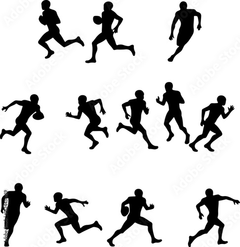Wallpaper Mural American Football Player Silhouette Collection vector bundle Torontodigital.ca