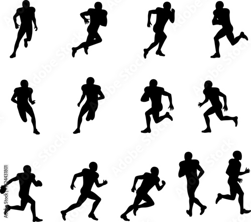 Wallpaper Mural American Football Player Silhouette Collection vector bundle Torontodigital.ca