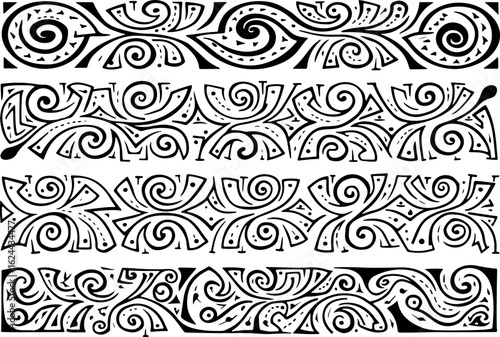 Polynesian Tribal Tattoo Pattern Set" vector bundle