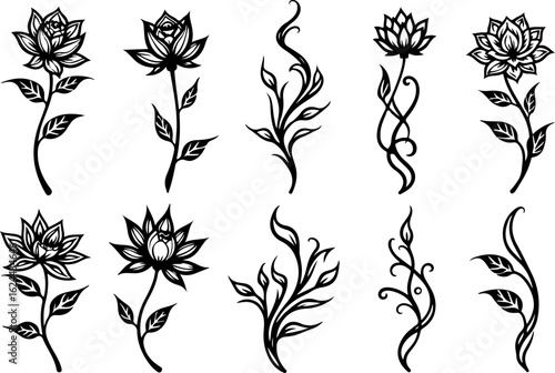 Polynesian Tribal Tattoo Pattern Set" vector bundle