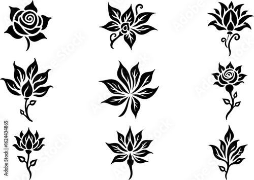 Polynesian Tribal Tattoo Pattern Set" vector bundle