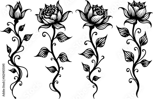 Polynesian Tribal Tattoo Pattern Set" vector bundle