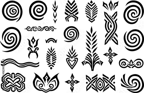 Polynesian Tribal Tattoo Pattern Set" vector bundle