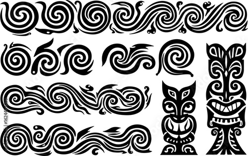 Polynesian Tribal Tattoo Pattern Set" vector bundle