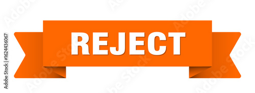reject ribbon isolated on transparent background. reject ribbon