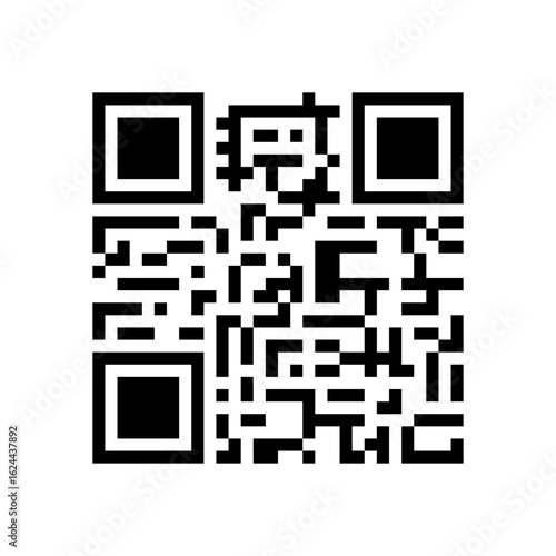Fake QR code icon design, payment, social media, website link