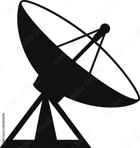 Vector Silhouette of a satellite dish or a parabolic antenna