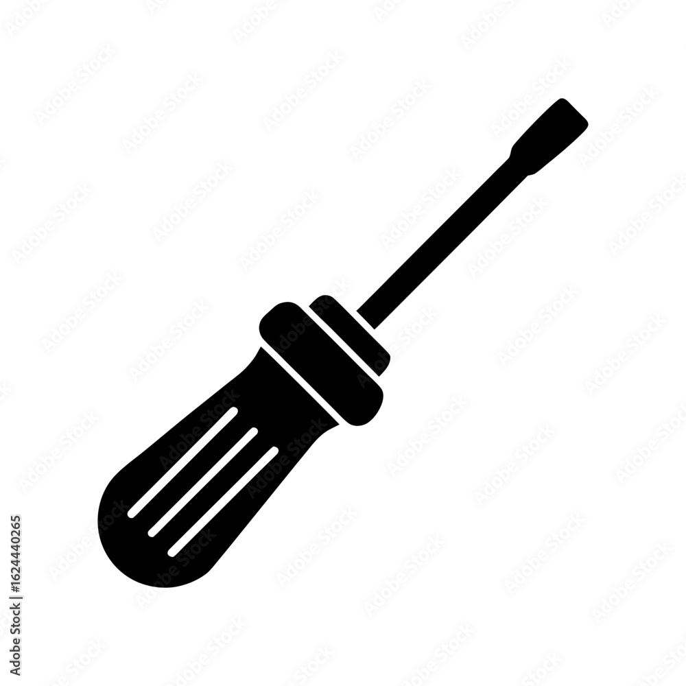 Fototapeta premium Toolkit screwdriver silhouette icon in clean style ideal for repair visuals with transparent background