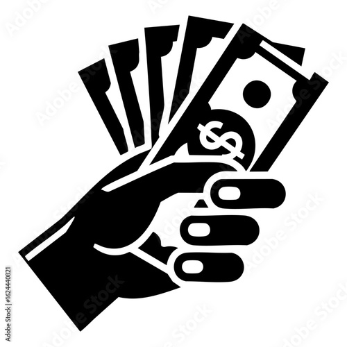 cash in hand icon vector