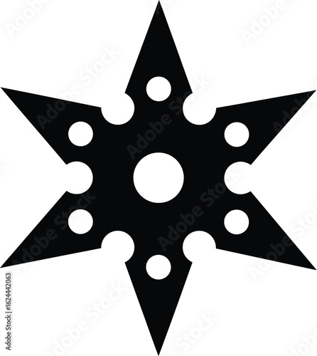 Black shuriken star ninja weapon icon