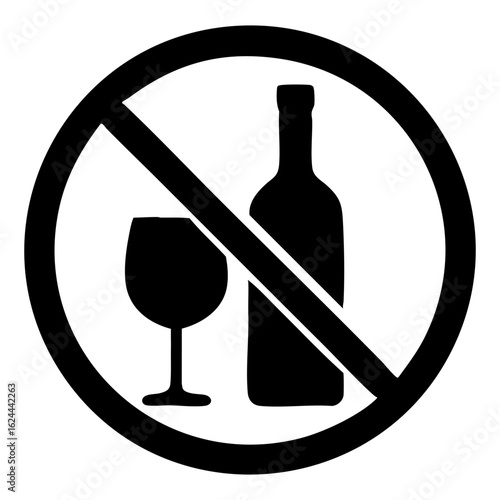 no alcohol sign icon vector
