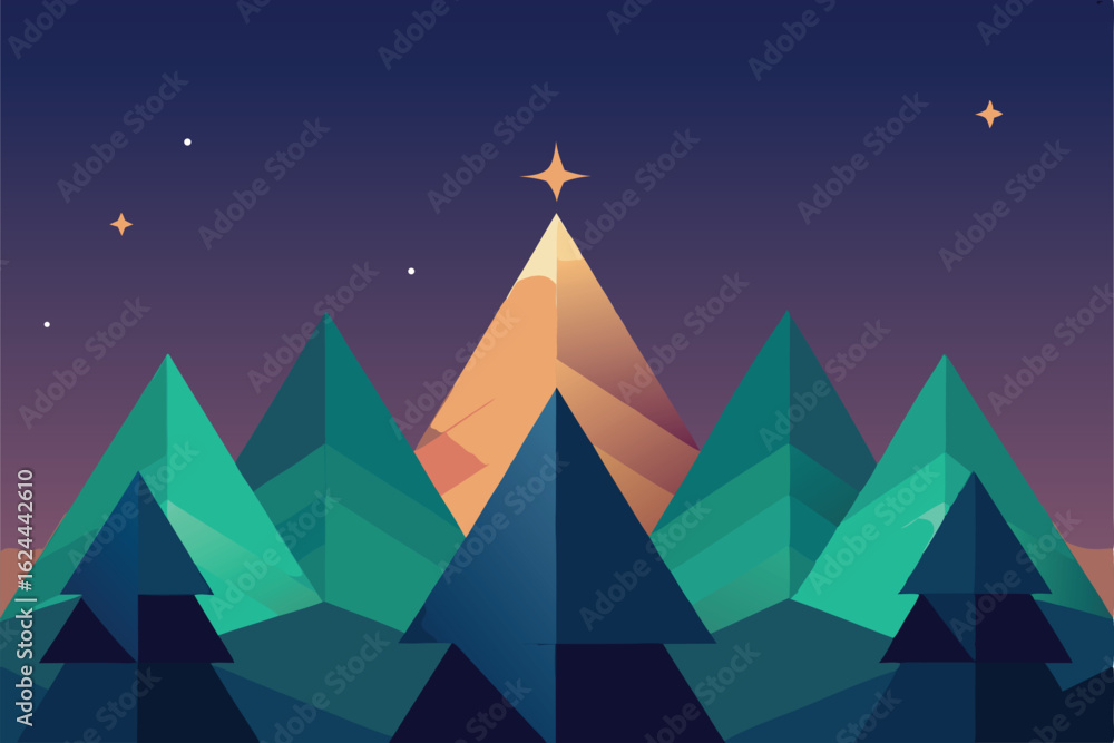Fototapeta premium festive geometric background with christmas trees .eps