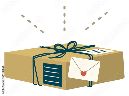 手紙付きの小包み（aiデータでは配置編集が可能）