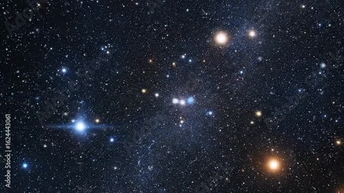 Zoom Through Star Cluster Dozens of Stars Moving in Parallax