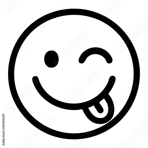 yummy smile cartoon emoticon vector icon