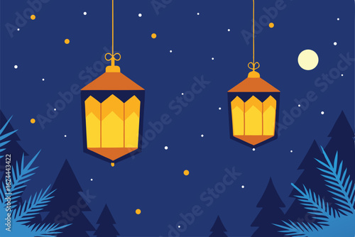 festive wallpaper showcasing glowing lanterns hang (1).eps