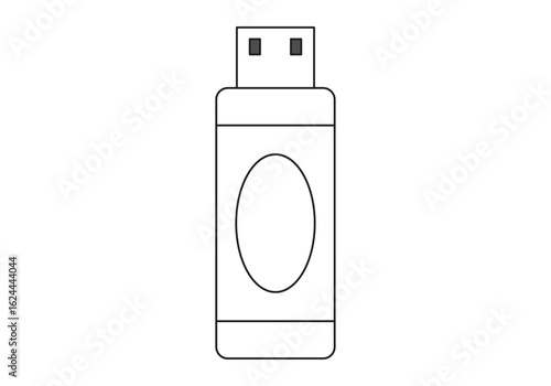 Icono negro de USB en fondo blanco