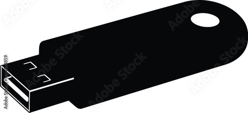 Black usb flash drive icon
