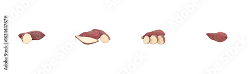 sweet potatoes, slices isolated on transparent background