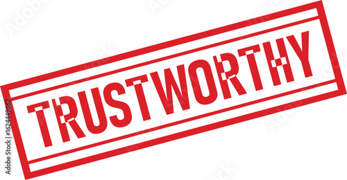 trustworthy Rubber Stamp Vector Template	