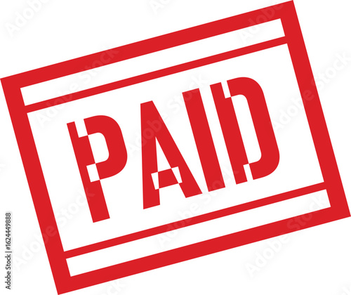 paid Rubber Stamp Vector Template	