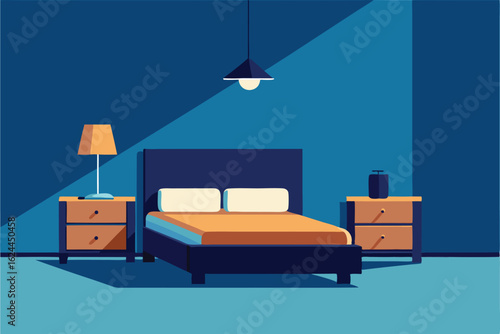 guest bedroom with basic essentials   bed  lamp  d.eps