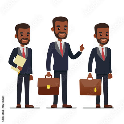 Male lawyer character at a desk offering legal services. Attorney illustration with icons for contracts, justice, and professional advice.