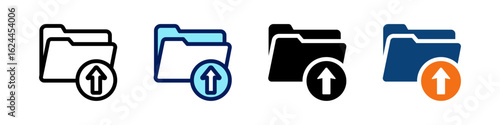 Upload File All In One Icon Multi Styles Vector Set